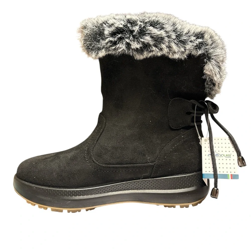 Flexus Snowbird Women's‎ Waterproof Snow Boots Black Size 6.5 Self Moulding